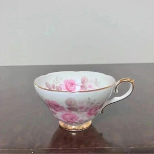 Vintage Grannycore Royal Sutherland England Teacup Pink and White Flowers